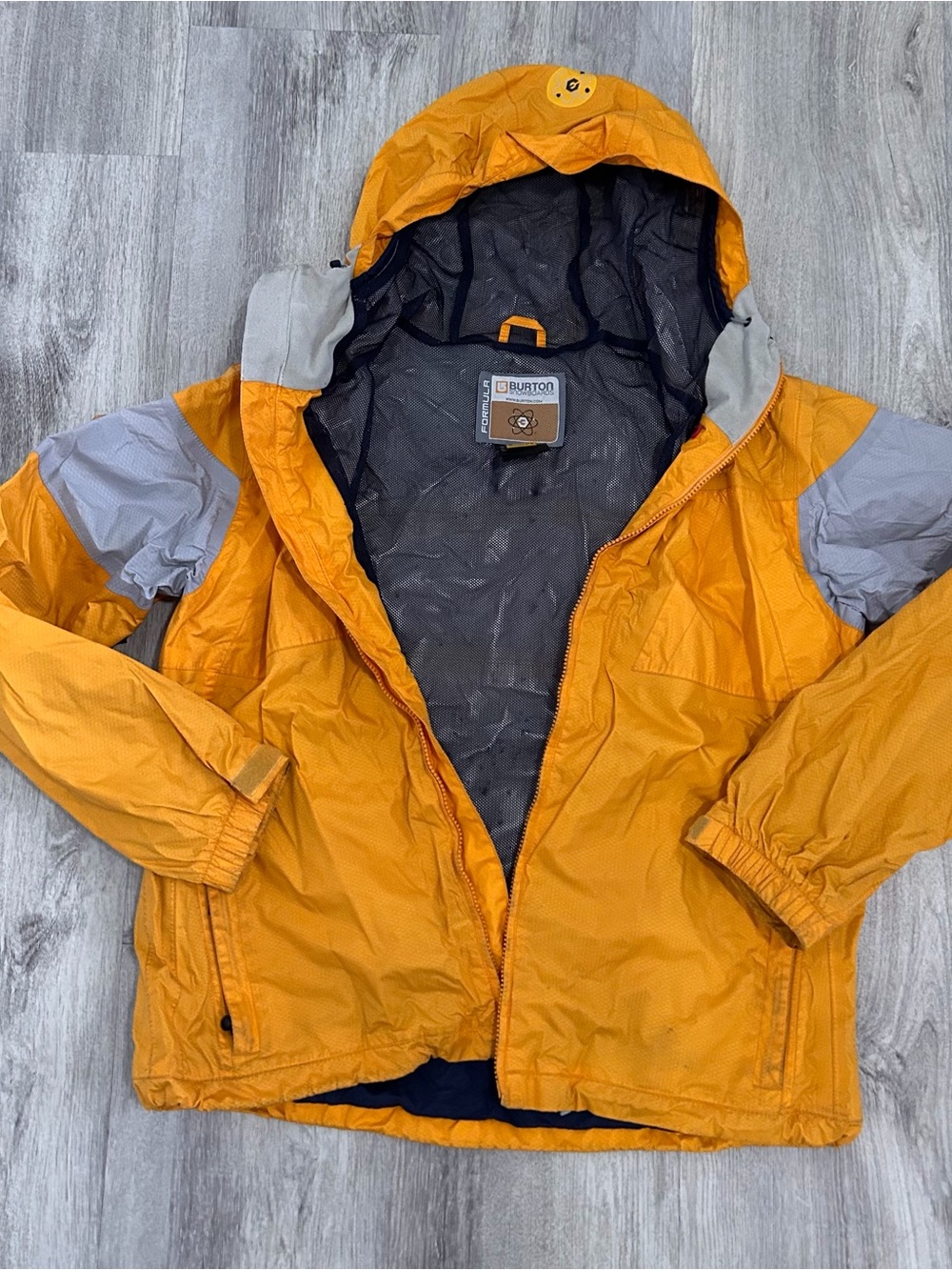 Burton Formula Jacket Lightweight Womens L Snowboard Ski Hood Yellow Windbreaker